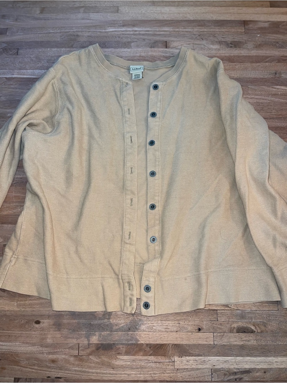 Vintage L.L. Bean Cardigan Sweater Women’s Large Regular Tan Button Front